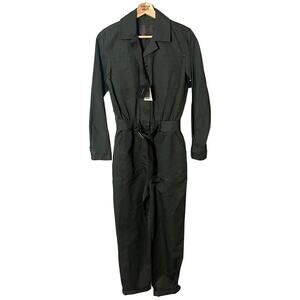 NWT Massimo Dutti Long Sleeve Khaki Green Belted Jumpsuit in Size Small